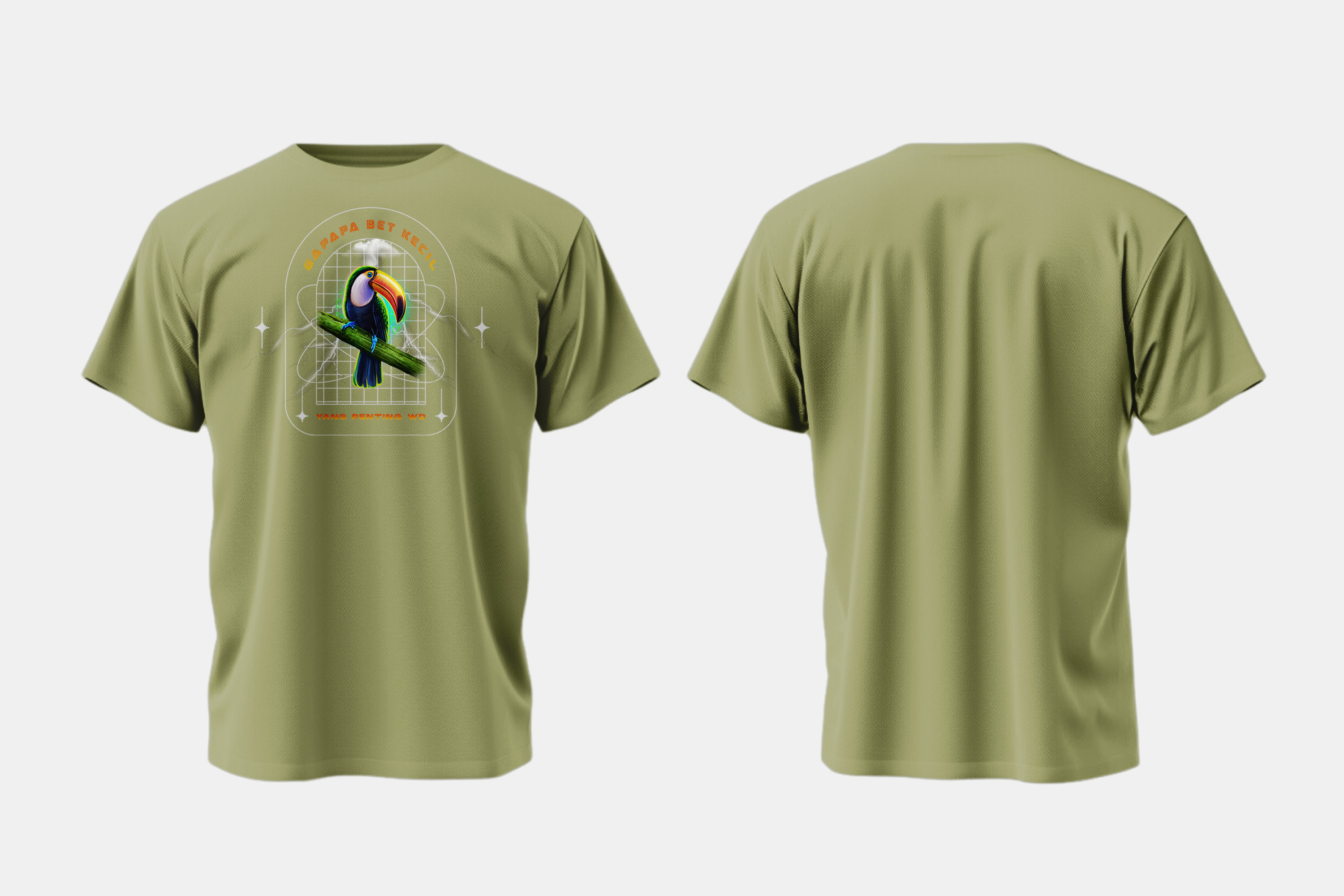 kaos-wanita-hijau-premium-motif-tukan-bird